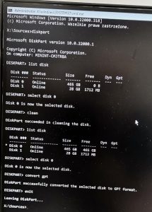 Jak zmienić partycję MBR na GPT w systemie Windows 10/11 – diskpart