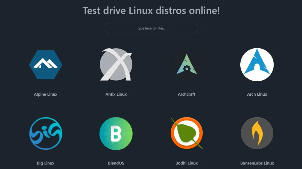 testuj linuxa online