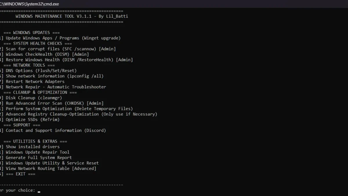 Windows Maintenance Tool