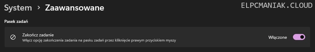 Funkcja Zakończ Zadanie